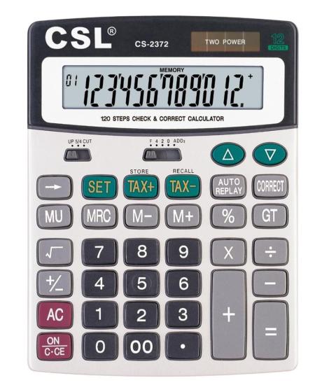https://www.nedratek.com/Csl CS-2372 12 Hane Masa Tipi İşlem Kontrollü Hesap Makinesi