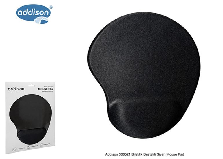 Addison 300521 Bileklik Destekli Siyah Mouse Pad