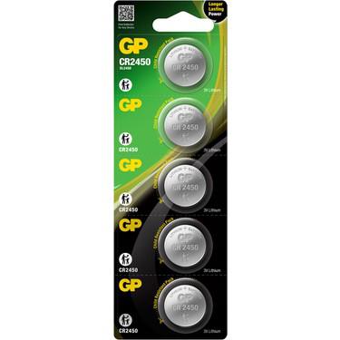 GP CR2450-C5 3V Lityum Düğme Pil 5’li Paket
